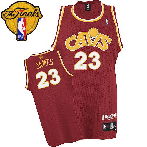 LeBron James Authentic In Wine Red Adidas NBA The Finals Cleveland Cavaliers CAVS #23 Men's Throwback Jersey
