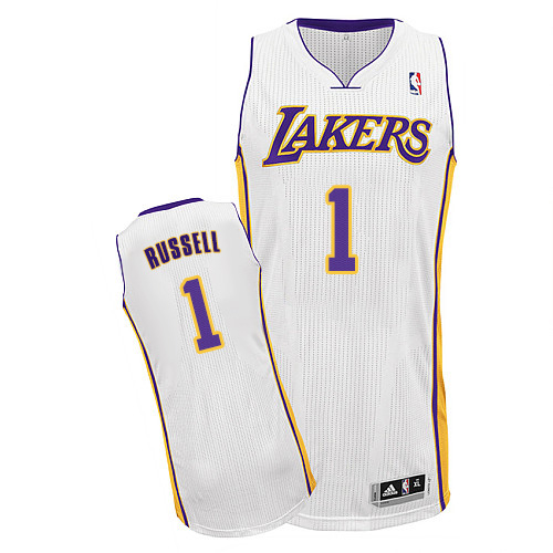 D'Angelo Russell Authentic In White Adidas NBA Los Angeles Lakers #1 Men's Alternate Jersey
